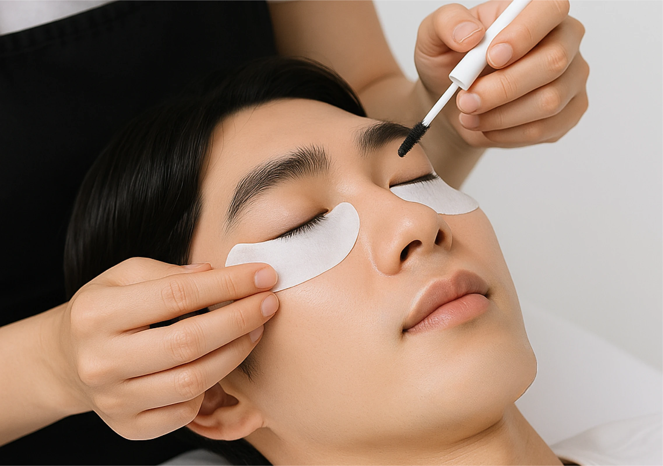 まつ毛パーマ施術の様子